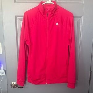 Adidas Women's Red Track Jacket - Lightweight Zip-Up